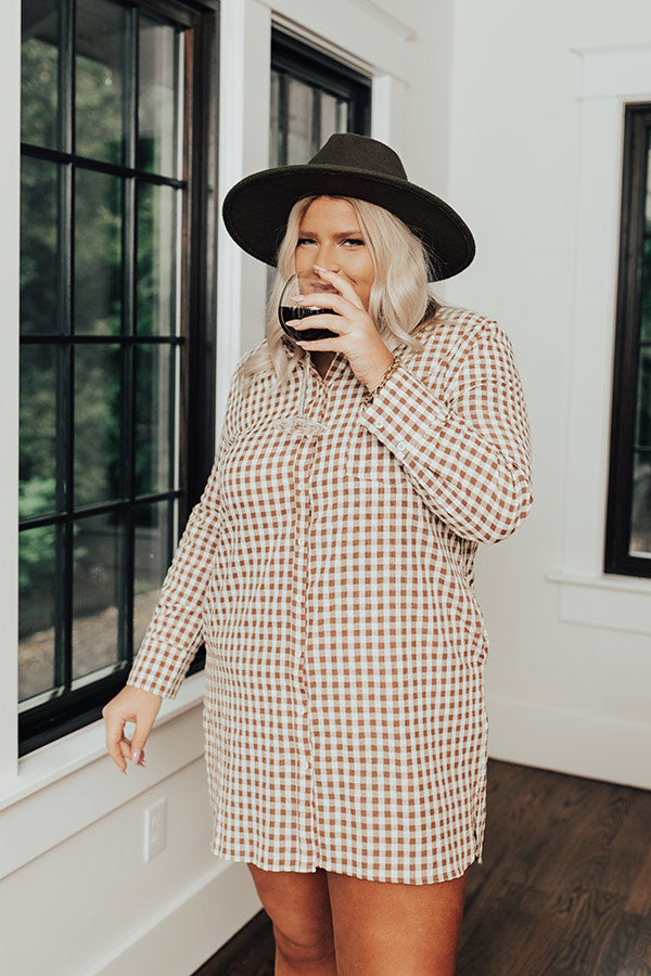 Count Your Blessings Gingham Dress Curves