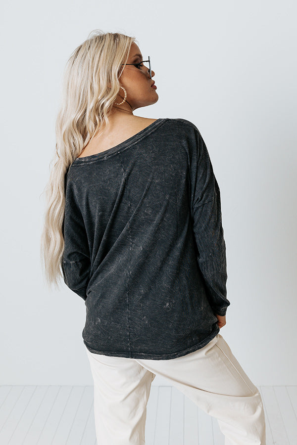 Rock America Vintage-Wash Long Sleeve Graphic Tee Image - 1