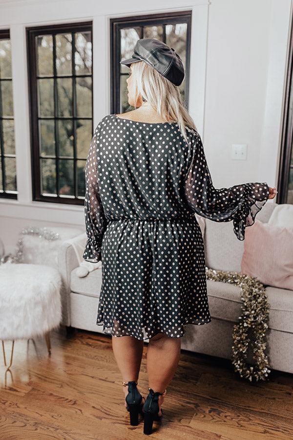 Love This Feeling Polka Dot Dress in Black Curves