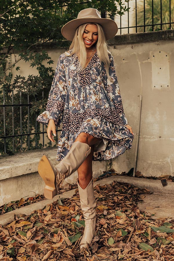 Fall Delight Floral Babydoll Dress In Navy Impressions Online Boutique Fall Delight Floral Babydoll Dress In Navy Impressions Online Boutique