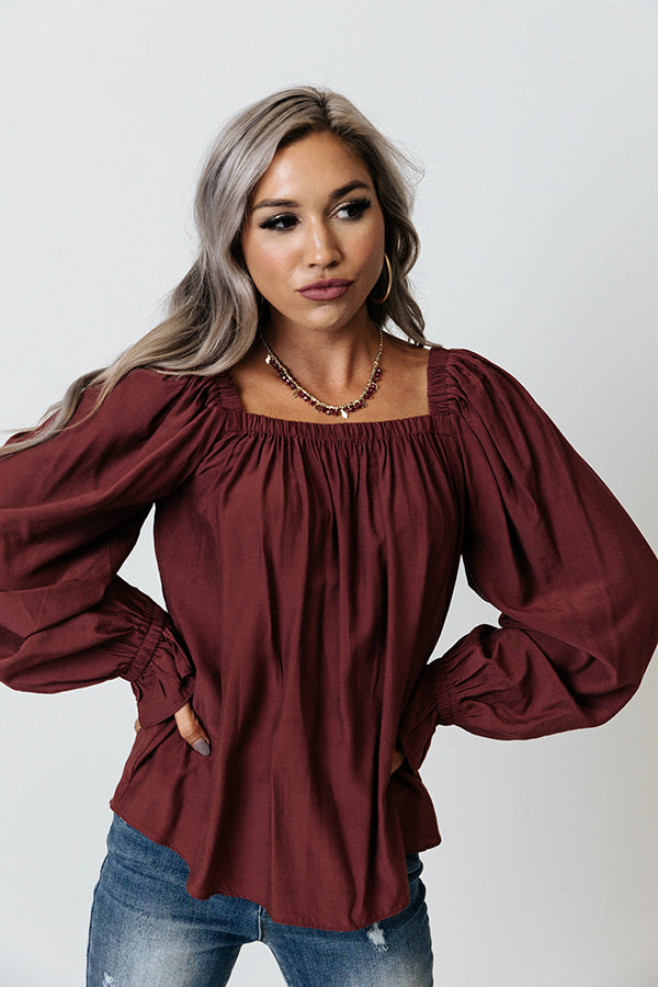Signature Move Shift Top In Merlot