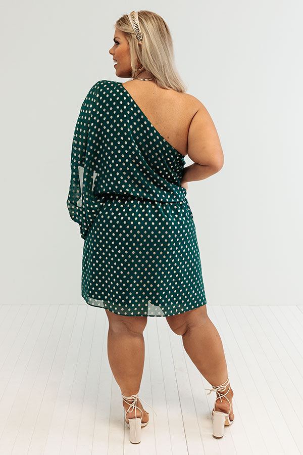 You Had Me At Cocktails Polka Dot Dress in Hunter Green Curves You Had Me At Cocktails Polka Dot Dress in Hunter Green Curves