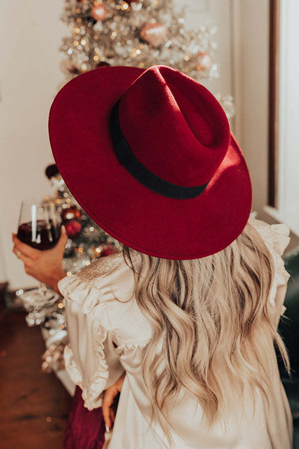 Vintage Vibes Felt Hat In Maroon Image - 1