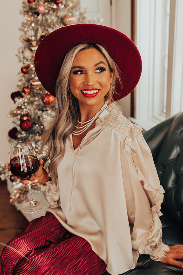 Vintage Vibes Felt Hat In Maroon Image - 1