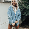 Corduroy Cutie Button Up Top In Blue Image - 1