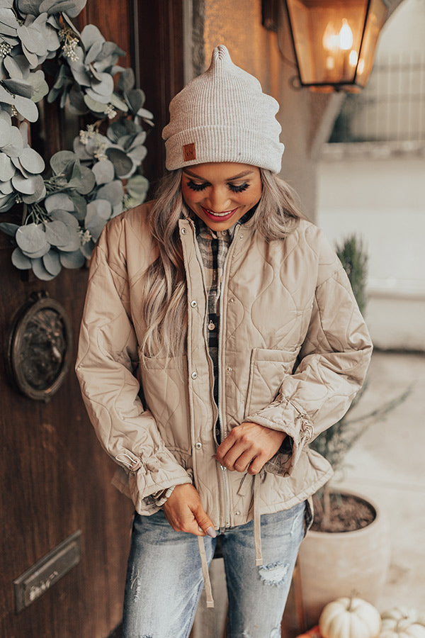Ski Run Jacket In Warm Taupe