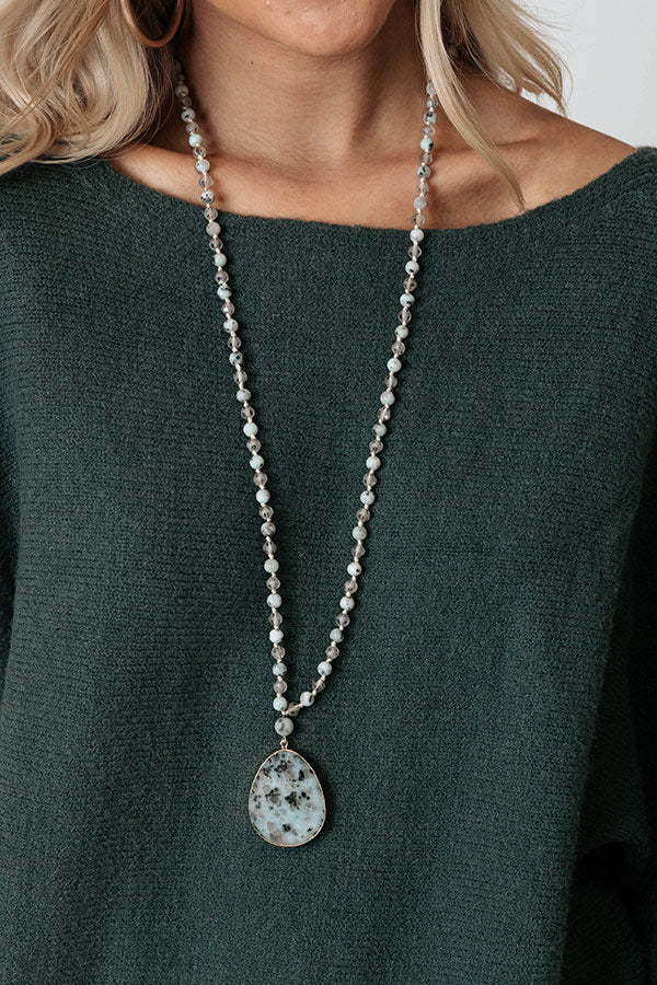 Wishing You Well Semi Precious Necklace In Aqua