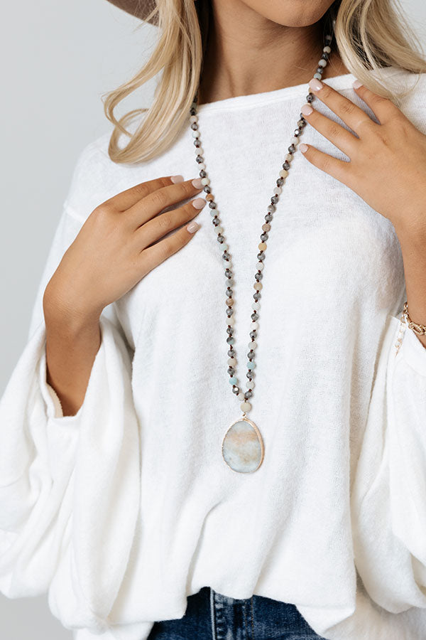 Wishing You Well Semi Precious Necklace In Mint