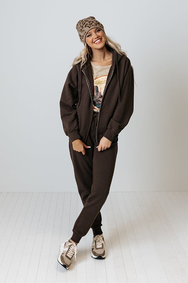 Count On You Joggers In Chestnut