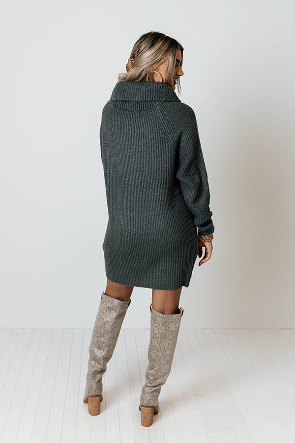 Country Cottage Knit Sweater Dress In Dark Grey Image - 1