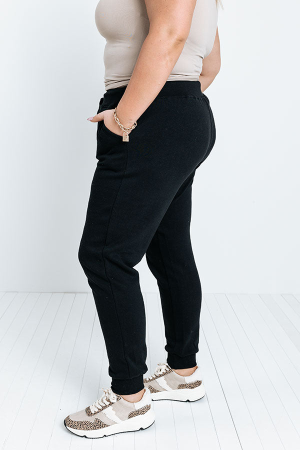 Count On You Joggers In Black Curves • Impressions Online Boutique