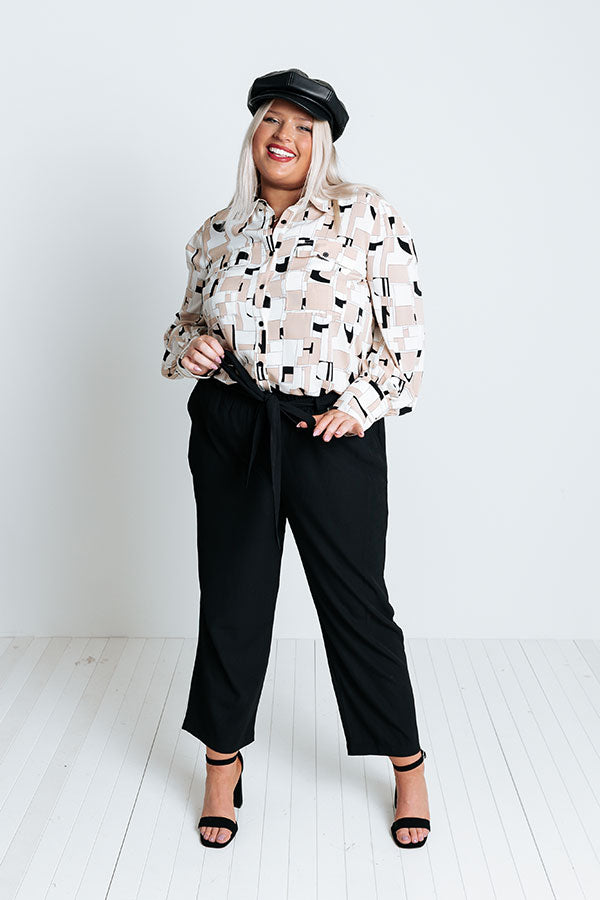 The Lari High Waist Trousers In Black Curves