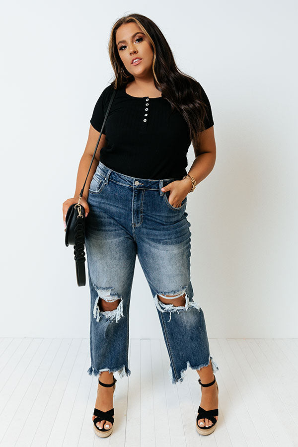 Impressive Touch Top In Black Curves