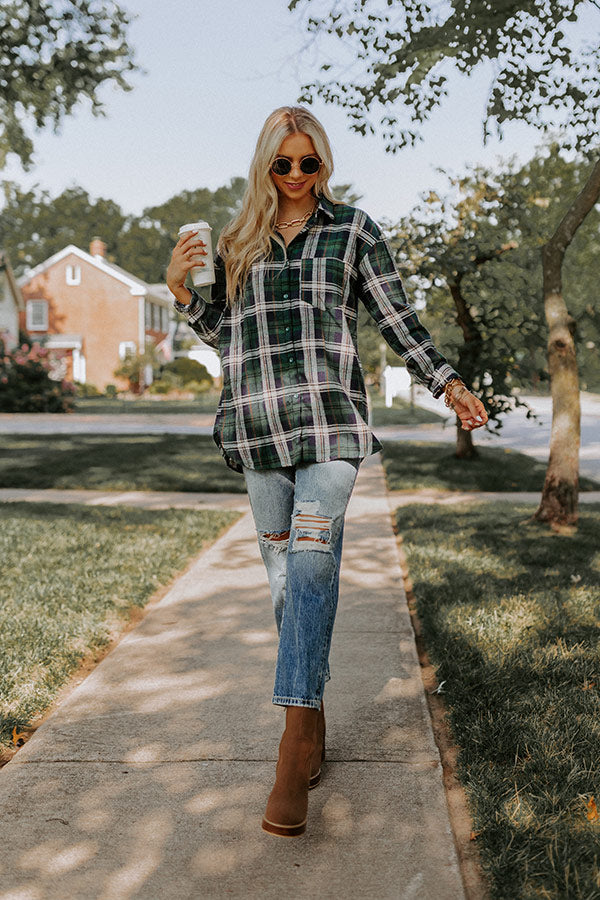 Trail Less Traveled Flannel In Green • Impressions Online Boutique