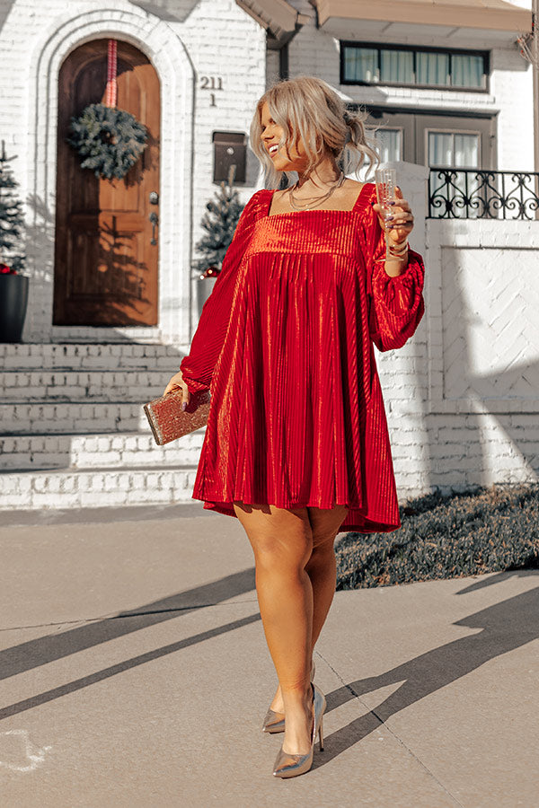 Cranberry Spritz Velvet Babydoll Dress in Red Curves Cranberry Spritz Velvet Babydoll Dress in Red Curves