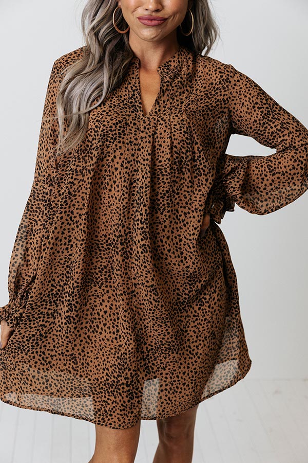 Patio In Paris Cheetah Print Shift Dress