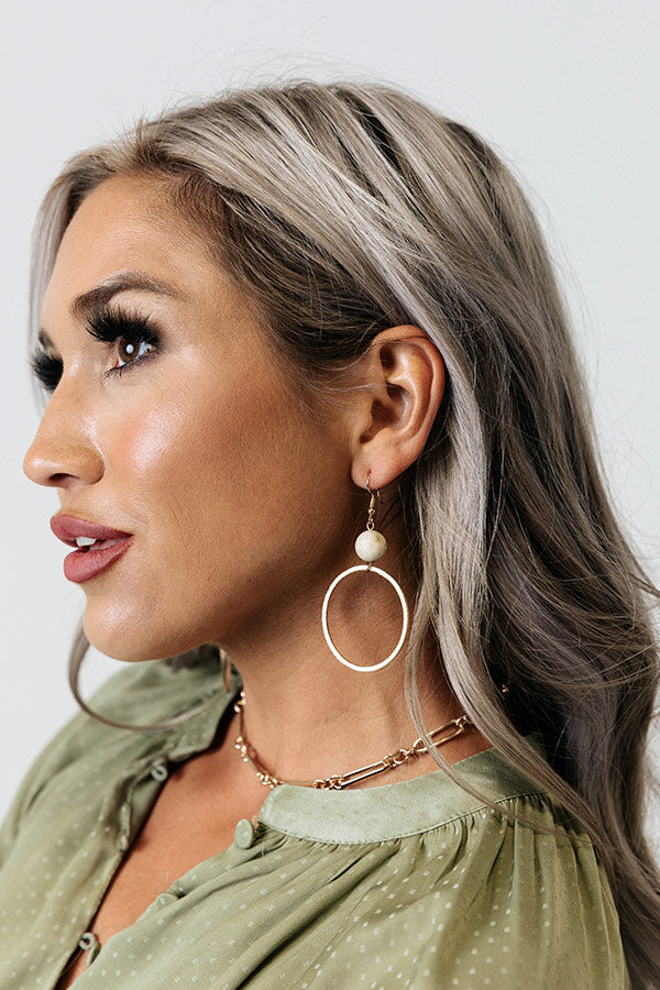 Spotlight Town Semi Precious Earrings In Light Mint
