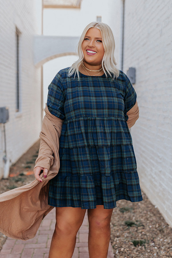 plus size blue plaid dress River Island Plus textured gingham plaid midi dress in light blue