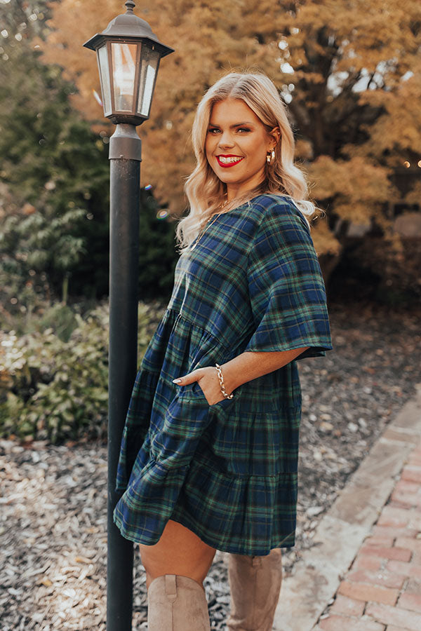 Kind Conversation Plaid Tunic Dress In Green Curves – Impressions Online  Boutique