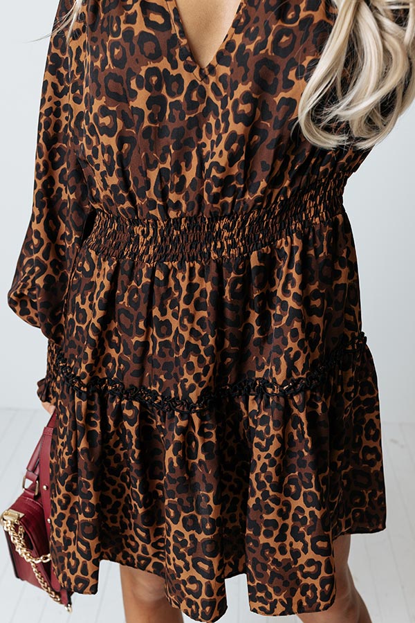 Roll The Dice Leopard Babydoll Dress