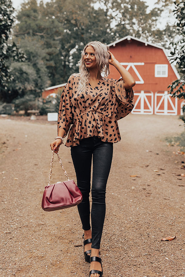 Chic Stomping Grounds Leopard Top in Mocha