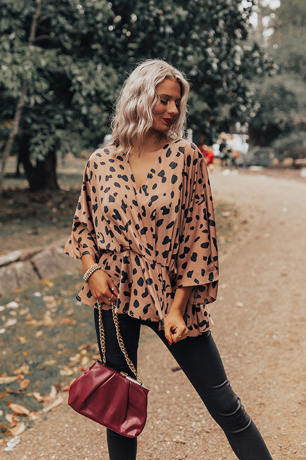 Chic Stomping Grounds Leopard Top in Mocha