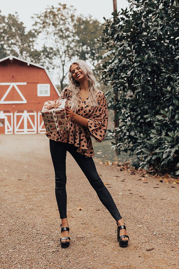 Chic Stomping Grounds Leopard Top in Mocha