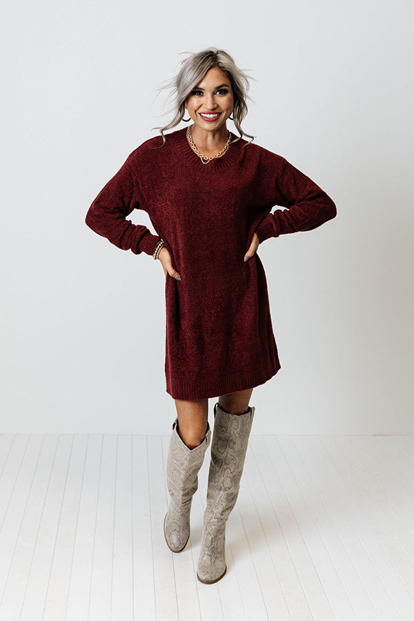 Headed For The Mountains Tunic Sweater In Wine