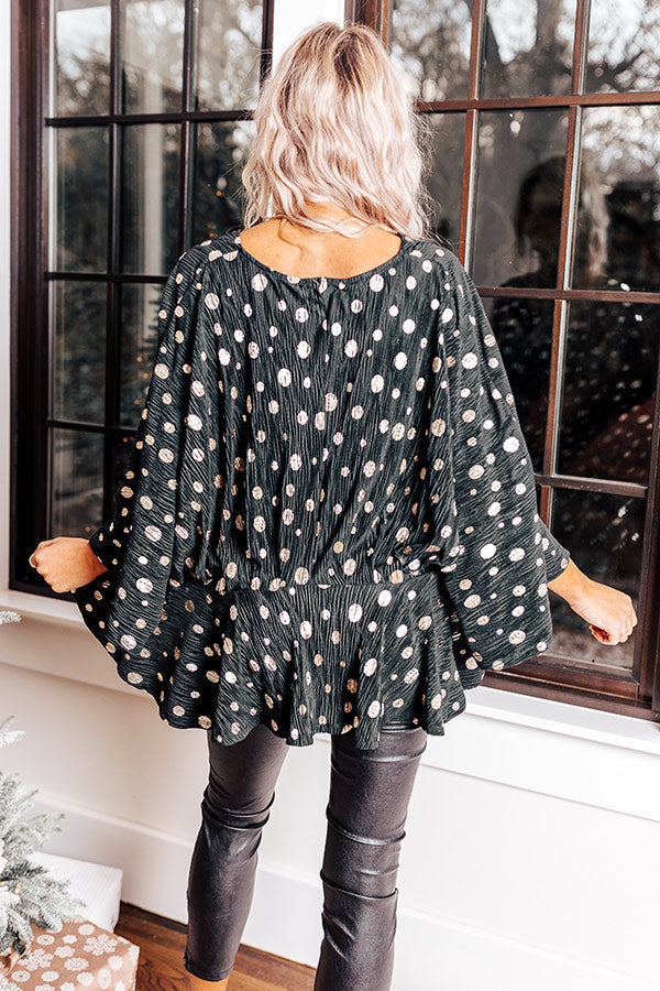 Chic Stomping Grounds Polka Dot Top in Black