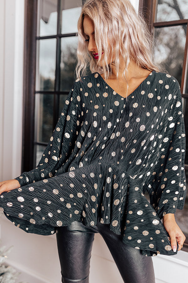 Chic Stomping Grounds Polka Dot Top in Black