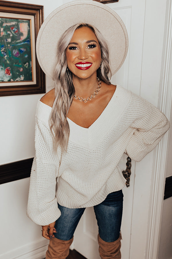 Aspen All Over Knit Sweater In Ivory