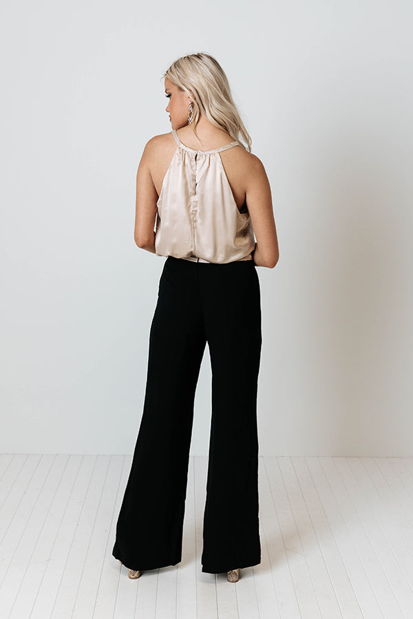 More Champagne Side Tie Jumpsuit