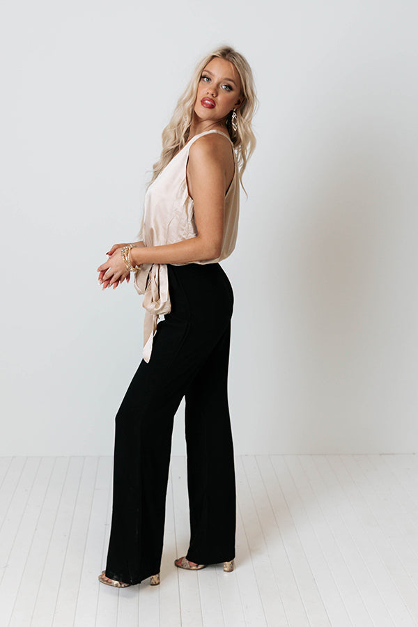 More Champagne Side Tie Jumpsuit