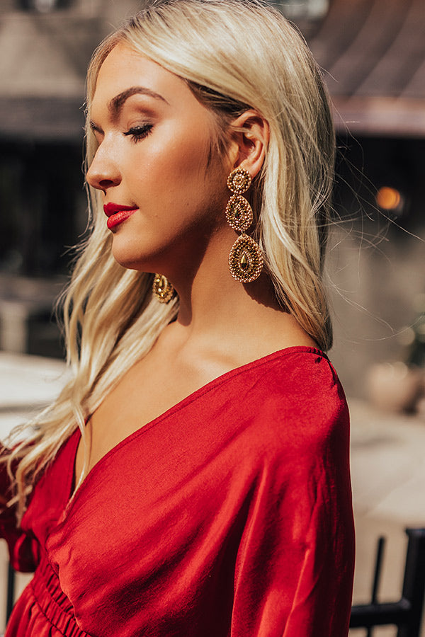 Painting Paris Beaded Earrings In Gold