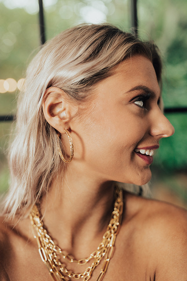 Champagne Courage Hoop Earrings