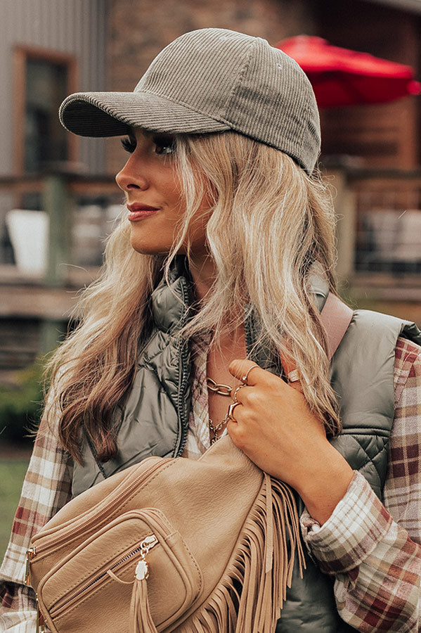 Mountainside Sips Corduroy Baseball Cap In Olive