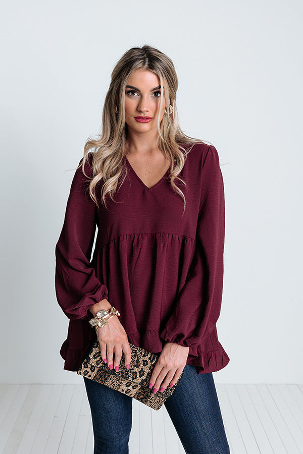 Mythical Moment Shift Top In Merlot – Impressions Online Boutique