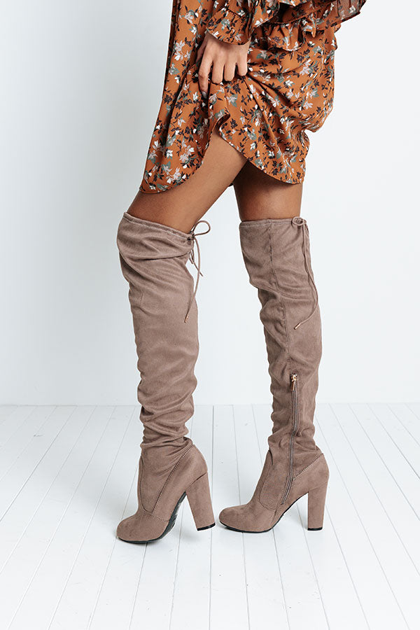 The Charleston Thigh High Boot In Taupe