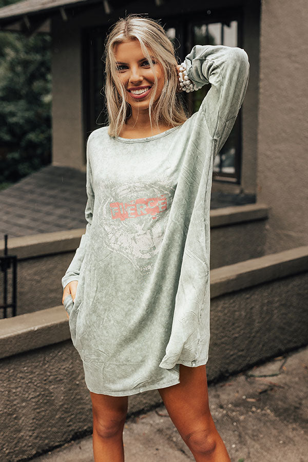 Fierce Vintage Long-Sleeve Graphic T-Shirt Dress