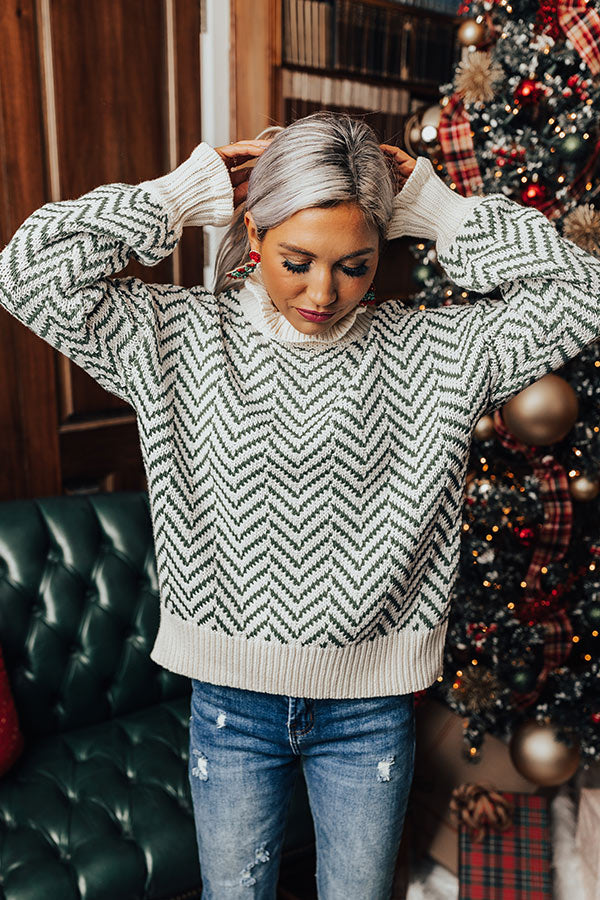 Cabin Meetup Knit Sweater In Green