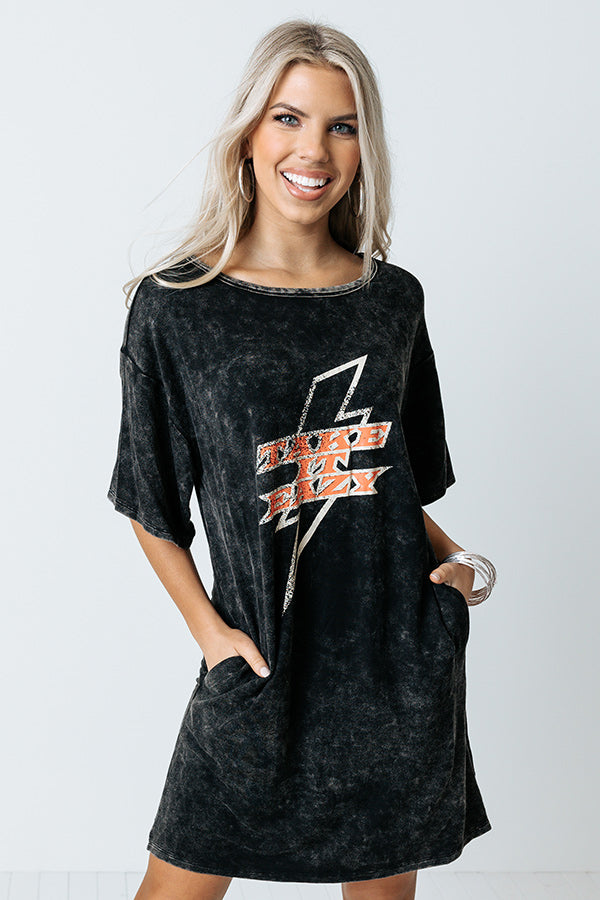Take It Easy Vintage Wash T-Shirt Dress Image - 1