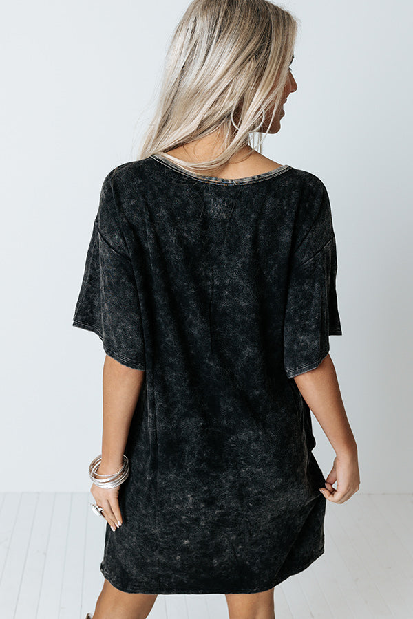Take It Easy Vintage Wash T-Shirt Dress Image - 5