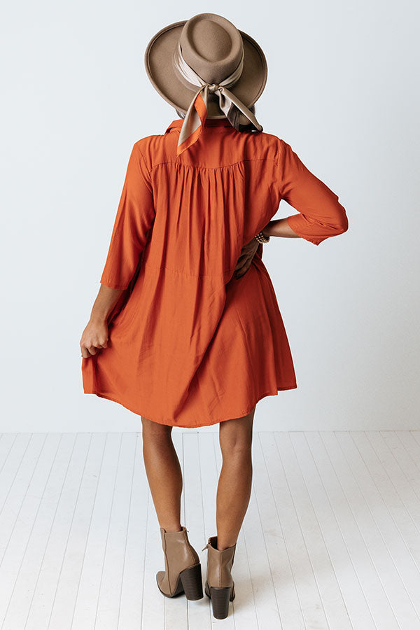 Always On Time Babydoll Tunic Dress In Tangerine
