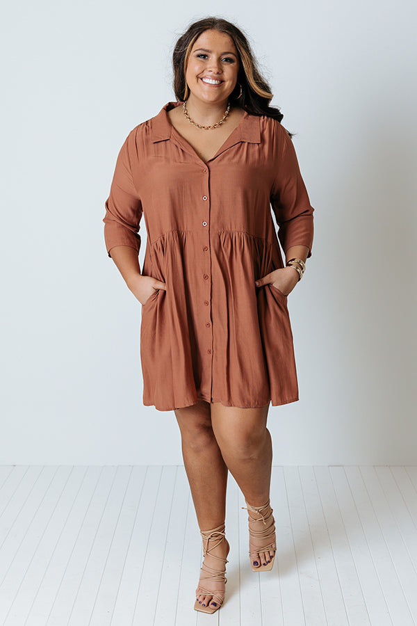 Always On Time Babydoll Tunic Dress In Rust Curves Impressions Online Boutique Always On Time Babydoll Tunic Dress In Rust Curves Impressions Online Boutique