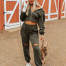 Major Win Distressed Joggers In Deep Forest Image - 1