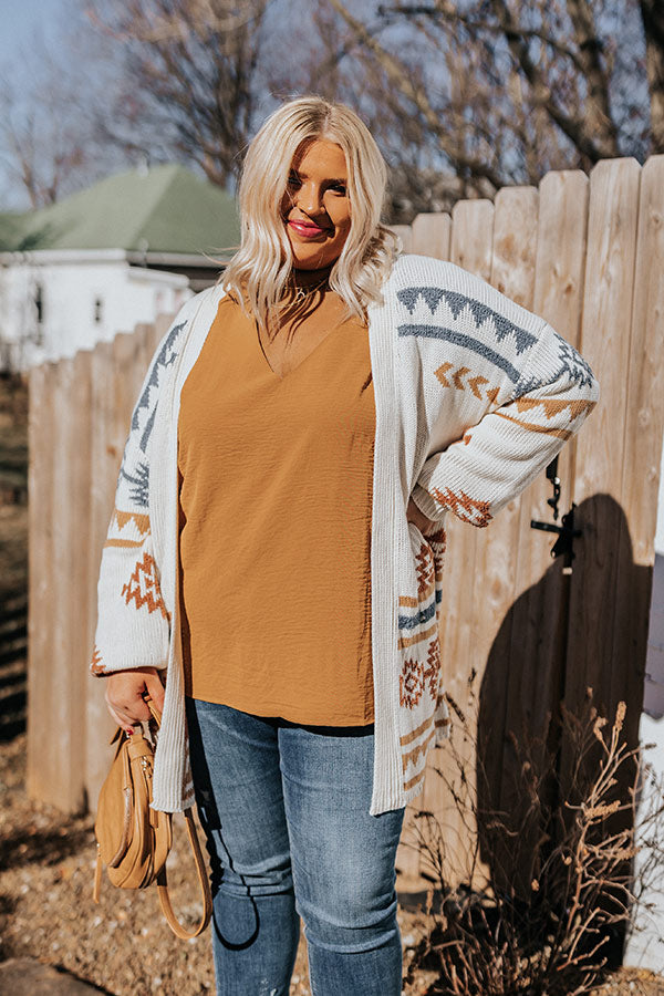 Seasons Keep Changing Knit Cardigan In Ivory Curves
