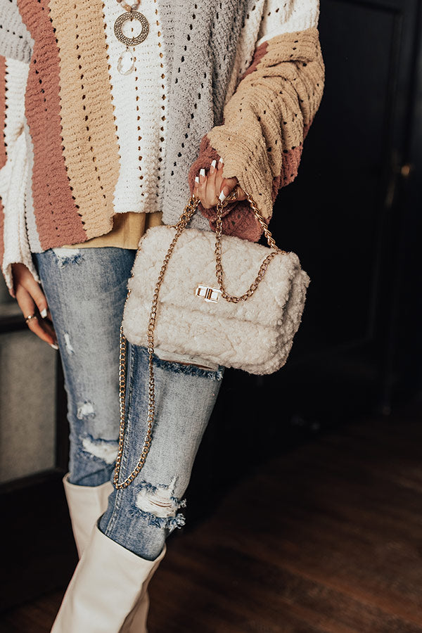 Be Yourself Sherpa Crossbody In Ivory