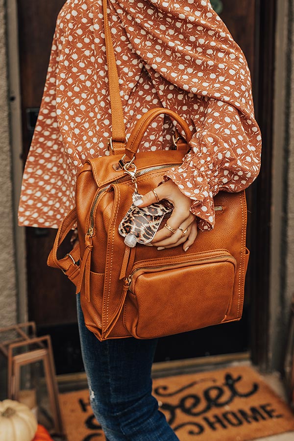 camel faux leather backpack Pay It Forward Faux Leather Backpack In Dark Camel