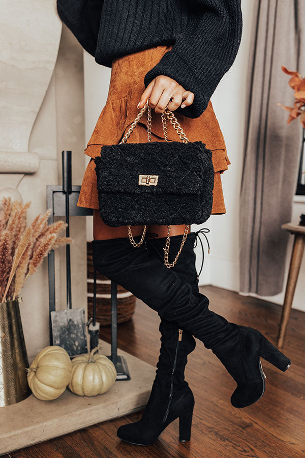 Be Yourself Sherpa Crossbody In Black