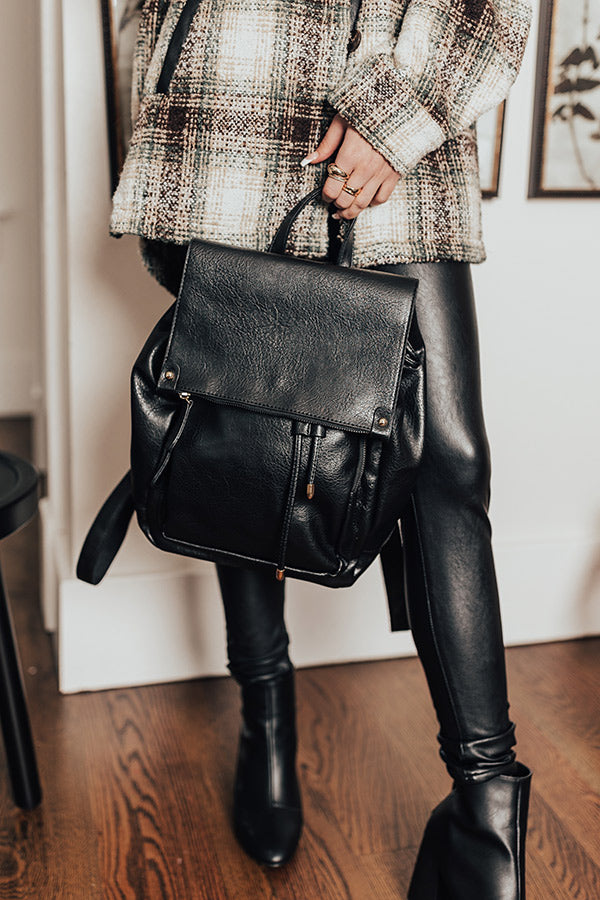 No Secrets Faux Leather Backpack